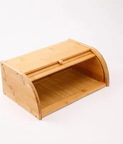 Merkloos Decopatent® Broodtrommel Met Rolluik - Bamboe Houten Brooddoos Met Schuifdeksel - Broodtrommel - Brood Bewaren En Vers Houden -Huishoudelijke Artikelen Winkel 1021x1200 8