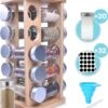 LuZana® Draaibaar Kruidenrek Staand Met Potjes - Bamboe- 20 Kruidenpotjes Met Strooideksel – Incl. Labels, Krijtstift En Trechter -Huishoudelijke Artikelen Winkel 1055x1200