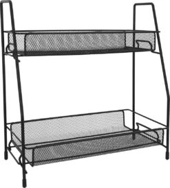 QUVIO Kruidenrekken Staal - Kruidenrek Staand - Kruidenrekken Zwart - Opbergrek - Opbergrekken Breedte Van 25 Tot 50 Cm - Opbergrek Zwart - Keukenrek - Keukenrek Staand 2 Laags - Zwart - Metaal -Huishoudelijke Artikelen Winkel 1082x1200 5