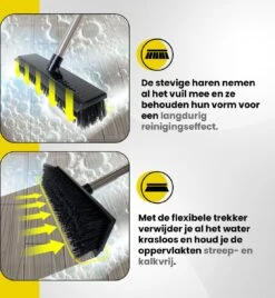 Schrobbezem Zwart Luiwagen Met Steel 120cm - Tuinbezem Straatbezem - Schoonmaak Schrobber Kunststof Harde Bezem - Schrobborstel En Schuurborstel -Huishoudelijke Artikelen Winkel 1104x1200