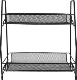 QUVIO Kruidenrekken Staal - Kruidenrek Staand - Kruidenrekken Zwart - Opbergrek - Opbergrekken Breedte Van 25 Tot 50 Cm - Opbergrek Zwart - Keukenrek - Keukenrek Staand 2 Laags - Zwart - Metaal -Huishoudelijke Artikelen Winkel 1154x1200 3