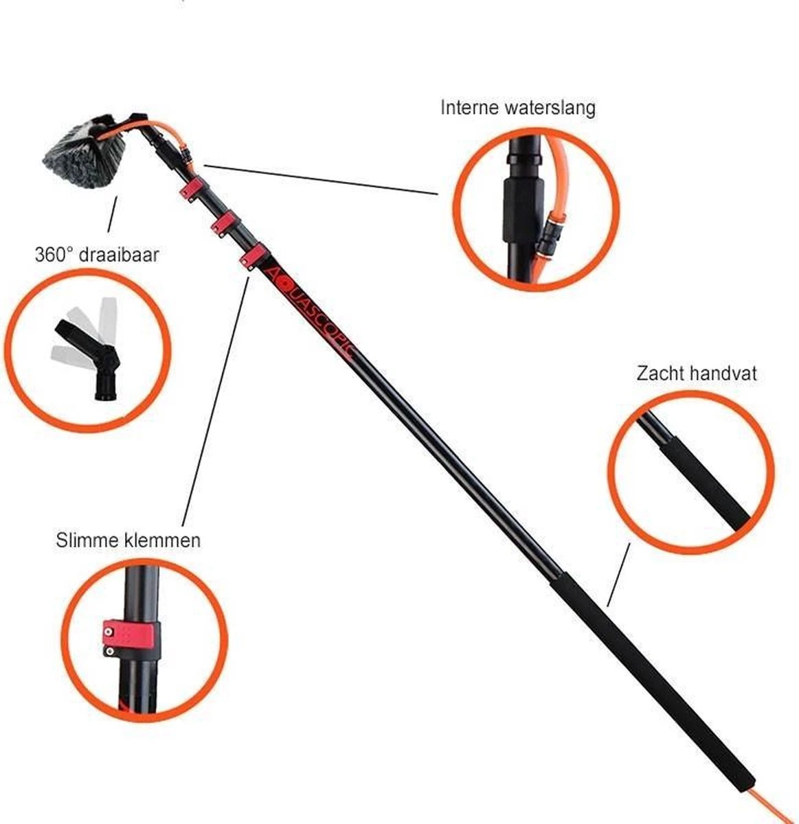 Aquascopic - Telescopische Steel Met Set - 3,6 M 6 Aquascopic - Telescopische Steel Met Set - 3,6 M - Afbeelding 4