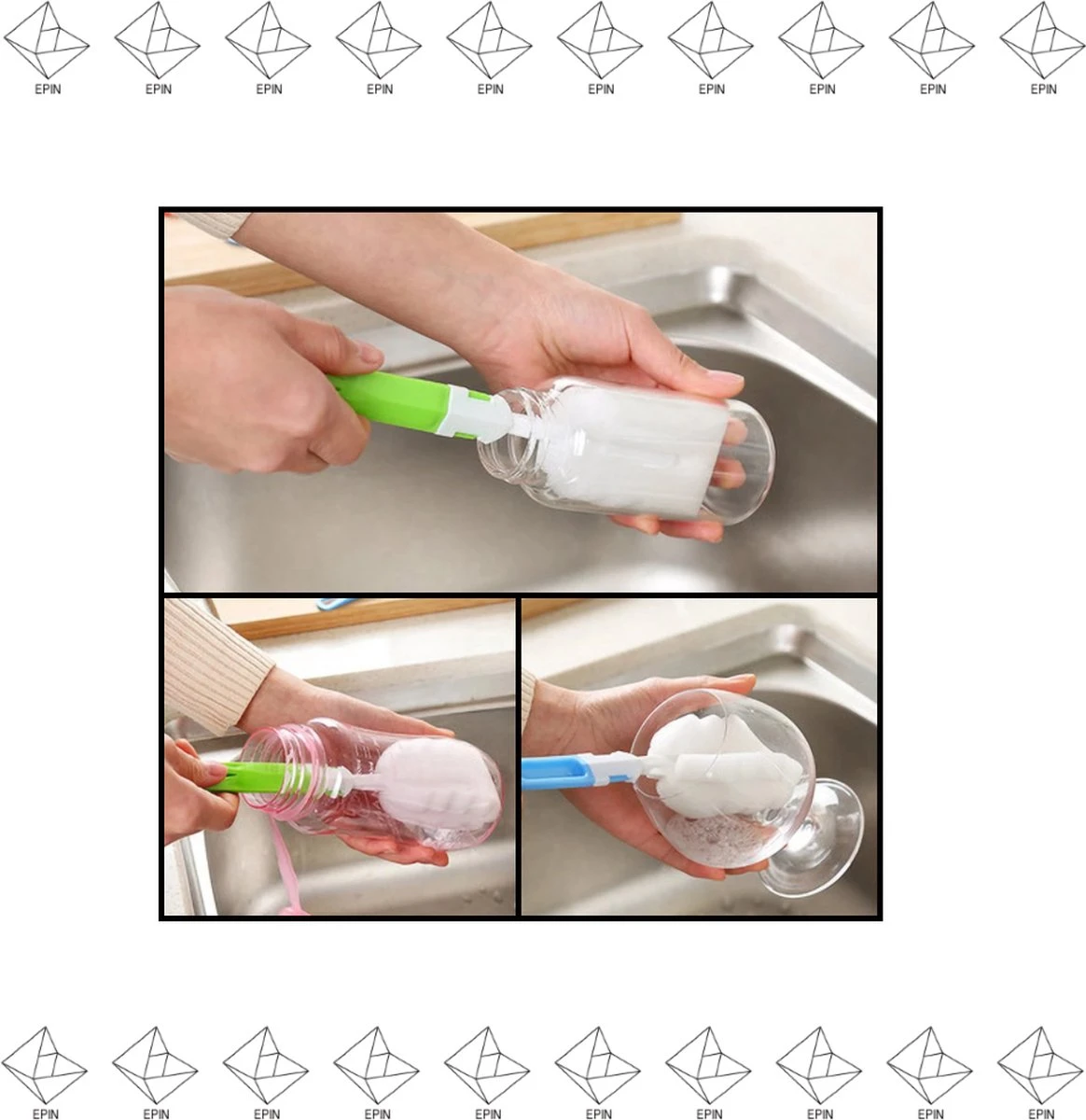 Merkloos EPIN | Glazen Spons | Fles Borstel | Drink Fles Spons | BLAUW 3 Merkloos EPIN | Glazen Spons | Fles Borstel | Drink Fles Spons | BLAUW