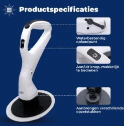 B-care Elektrische Schoonmaakborstel - 4 Opzetstukken - Wasborstel - Poetsmachine - Schrobborstel - Handborstel - Werkborstel - Schrobber - Boorborstel - Schoonmaakmiddelen - Reinigingsborstel -Huishoudelijke Artikelen Winkel 1182x1200