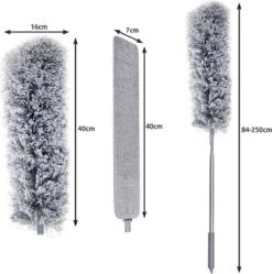 Eleganca Telescopische Plumeau Met Telescoopsteel Met 2 Koppen - 84 Tot 250 Cm - Uitschuifbaar - Ragebol - Stoffer - Lichtgewicht -Huishoudelijke Artikelen Winkel 1190x1200 10