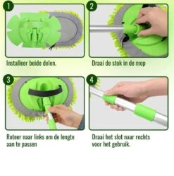 Merkloos Professionele Telescopische Wasborstel + Tonova Pen - Auto Schoonmaakborstel - Anti Slip - Auto, Caravan & Camper - Uitschuifbaar - Groen -Huishoudelijke Artikelen Winkel 1190x1200 7