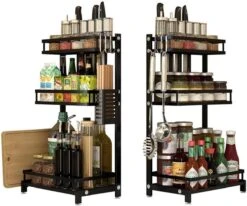 Chefs Cuisine Kruidenrek - Kruidenrek Staand - Keukenrek - Aanrecht Organiser - Bureau Organizer - Keuken Organizers - Roestvrij Staal