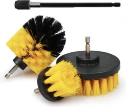 Merkloos 4-delige Borstelset Voor Boormachine - Inclusief Verlengstuk - Opzetborstels - Schrobborstel - Schuurborstel - Schoonmaakborstel - Tapijtreiniger - Brush - Geel - Gratis Verzending -Huishoudelijke Artikelen Winkel 1200x1016 1