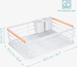 Navaris Afdruiprek Met Uitneembare Bestekhouder - Afwasrek Met Losse Lekbak - Vaatwasrek Met Plateau - Voor Bestek, Borden, Schalen En Pannen -Huishoudelijke Artikelen Winkel 1200x1040