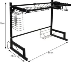 Afdruiprek Droger Zwart Voor Bestek Boven De Gootsteen 65 Cm X 29 Cm X 52 Cm -Huishoudelijke Artikelen Winkel 1200x1052 1