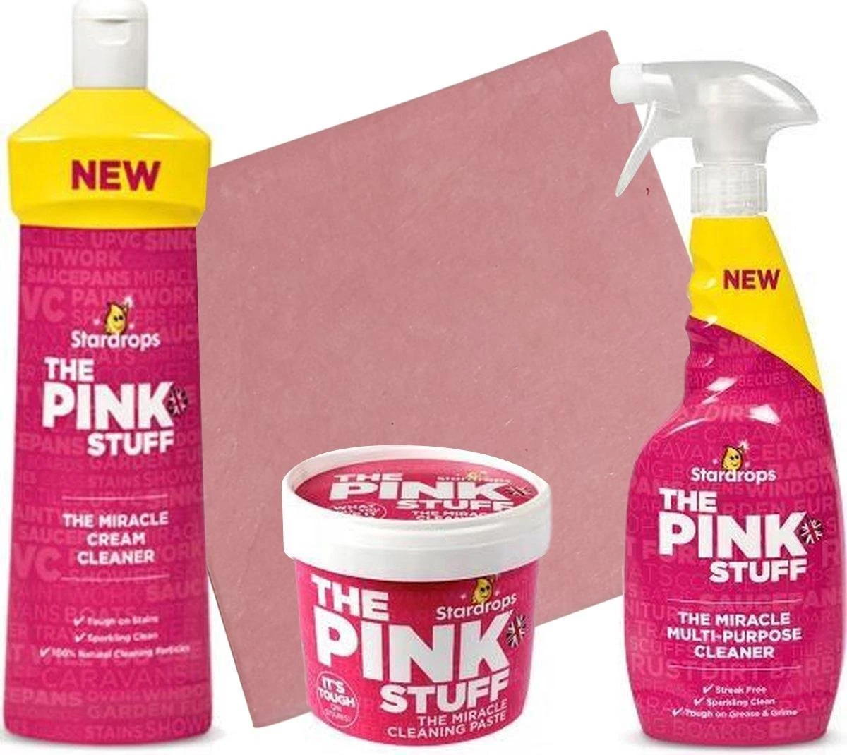 Stardrops 3x The Pink Stuff - Het Wonder Reinigingsmiddel – Allesreiniger Spray - Schoonmaakpasta - Milieuvriendelijk - Huishouden 9 Stardrops 3x The Pink Stuff - Het Wonder Reinigingsmiddel – Allesreiniger Spray - Schoonmaakpasta - Milieuvriendelijk - Huishouden - Afbeelding 7