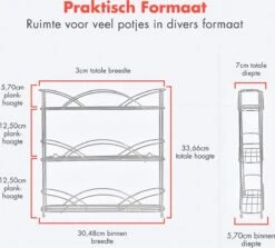 KitchenBrothers Kruidenrek - Staand - Voor 21 Potjes - 3 Laags - Chroom 12 KitchenBrothers Kruidenrek - Staand - Voor 21 Potjes - 3 Laags - Chroom -Huishoudelijke Artikelen Winkel 1200x1081 3