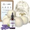 Merkloos Droger Ballen XL 6 Stuks Inclusief Lavendelolie – Zero Waste Dryer Balls - Duurzaam – Wasverzachter – Herbruikbare Drogerballen – Droogt De Was Sneller – Tiny Panda -Huishoudelijke Artikelen Winkel 1200x1084 3