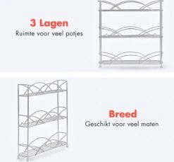 KitchenBrothers Kruidenrek - Staand - Voor 21 Potjes - 3 Laags - Chroom 11 KitchenBrothers Kruidenrek - Staand - Voor 21 Potjes - 3 Laags - Chroom -Huishoudelijke Artikelen Winkel 1200x1114 5