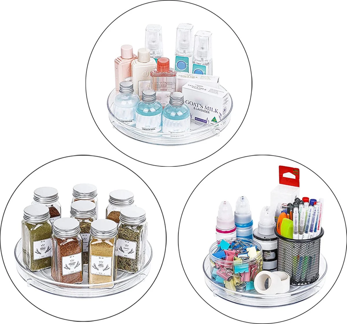 Merkloos Kruidenrek Draaibaar - Transparant - Diameter 23,5 Cm - Multifunctioneel Draaiplateau 5 Merkloos Kruidenrek Draaibaar - Transparant - Diameter 23,5 Cm - Multifunctioneel Draaiplateau - Afbeelding 3
