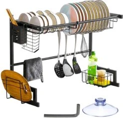 Afdruiprek Droger Zwart Voor Bestek Boven De Gootsteen 65 Cm X 29 Cm X 52 Cm -Huishoudelijke Artikelen Winkel 1200x1154 6