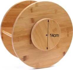 Merkloos Decopatent® Kruidenrek / Fruitschaal Bamboe - Rond - Kruiden Carrousel - Draaibaar - Staand Bamboe Specerijenrek Draaiplateau - Fruitrek -Huishoudelijke Artikelen Winkel 1200x1155 7