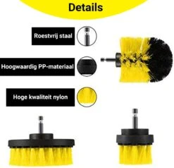 Merkloos 4-delige Borstelset Voor Boormachine - Inclusief Verlengstuk - Opzetborstels - Schrobborstel - Schuurborstel - Schoonmaakborstel - Tapijtreiniger - Brush - Geel - Gratis Verzending -Huishoudelijke Artikelen Winkel 1200x1156 7