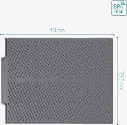 Navaris Siliconen Droogmat Met Afvoer - Aanrecht Droogmat Voor Afwas, Borden, Bestek, Glazen - Grijs -Huishoudelijke Artikelen Winkel 1200x1184 15