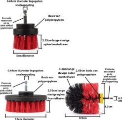 Kibani 3 Delige Borstelset Voor Boormachine - Rood - Voor Beton, Baksteen En Andere Ruwe Oppervlakken - Schrobborstel – Boorborstel – Schuurborstel - Borstel Boormachine – Schoonmaakborstel – Reinigingsborstel – Tapijtreiniger - Borstelset 13 Kibani 3 Delige Borstelset Voor Boormachine - Rood - Voor Beton, Baksteen En Andere Ruwe Oppervlakken - Schrobborstel – Boorborstel – Schuurborstel - Borstel Boormachine – Schoonmaakborstel – Reinigingsborstel – Tapijtreiniger - Borstelset -Huishoudelijke Artikelen Winkel 1200x1186 3