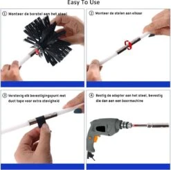 Kibani Schoorsteenborstel 7 Meter - Schoorsteenreiniger - Schoorsteenveger - Schoorsteenveegset - Schoorsteen Borstel - Veegkit - Borstelset Voor Boormachine - Boormachine -Huishoudelijke Artikelen Winkel 1200x1189 1