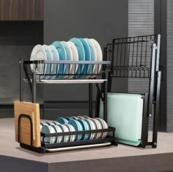 Doogo® Afdruiprek Met Lekbak 2 Laags – Inklapbaar - Muur Hangen Mogelijke - Afwasrek – Met 2 Lekbakken – Extra Accessories Voor Servies En Snijplanken - RVS -Huishoudelijke Artikelen Winkel 1200x1197 20