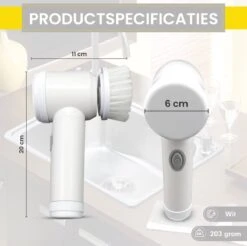 Lenga Elektrische Schoonmaakborstel - 5 In 1 Borstel - Oplaadbaar - Wasborstel - Schoonmaakmiddelen - Schrobborstels -Huishoudelijke Artikelen Winkel 1200x1197 4