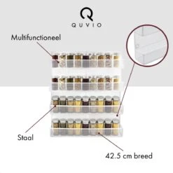 QUVIO Groot Kruidenrek - Staal - Wit - Ophangbaar - Voor 32 Kruidenpotjes - 4 Laags -Huishoudelijke Artikelen Winkel 1200x1200 1031