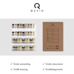 QUVIO Groot Kruidenrek - Staal - Wit - Ophangbaar - Voor 32 Kruidenpotjes - 4 Laags -Huishoudelijke Artikelen Winkel 1200x1200 1033