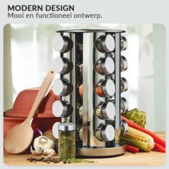 SensaHome 360 Graden Roteerbare Kruidencarrousel - Kruidenrek/Kruidenmolen - 20 Kruidenpotjes - 5 Laags - Draaibaar - 20 Specerijen Potjes - Specerijenmolen -Huishoudelijke Artikelen Winkel 1200x1200 1059