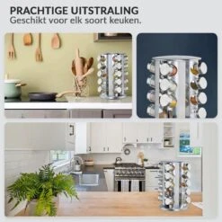 SensaHome 360 Graden Roteerbare Kruidencarrousel - Kruidenrek/Kruidenmolen - 20 Kruidenpotjes - 5 Laags - Draaibaar - 20 Specerijen Potjes - Specerijenmolen -Huishoudelijke Artikelen Winkel 1200x1200 1060