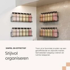 Noswo Kruidenrek Ophangbaar - Voor 24 Kruidenpotjes - 4 Stuks - Keukenrek Hangend - RVS - Zwart -Huishoudelijke Artikelen Winkel 1200x1200 1078