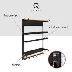 QUVIO Keukenrekje Van Metaal Magnetisch - Kruidenrek - Keuken Opbergrek Voor Kruiden, Handdoeken En Opscheplepels - Zwart -Huishoudelijke Artikelen Winkel 1200x1200 1085