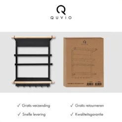 QUVIO Keukenrekje Van Metaal Magnetisch - Kruidenrek - Keuken Opbergrek Voor Kruiden, Handdoeken En Opscheplepels - Zwart -Huishoudelijke Artikelen Winkel 1200x1200 1087