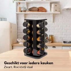 Pazzo Goods - Kruidenrek Staand - Kruidenrek Met Potjes - Zwart - RVS - Kruidenrek Draaibaar - 20 Kruidenpotjes - Inclusief Stickers & Stift - Kruiden Carrousel 21 Pazzo Goods - Kruidenrek Staand - Kruidenrek Met Potjes - Zwart - RVS - Kruidenrek Draaibaar - 20 Kruidenpotjes - Inclusief Stickers & Stift - Kruiden Carrousel -Huishoudelijke Artikelen Winkel 1200x1200 1117