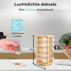 LuZana® Draaibaar Kruidenrek Staand Met Potjes - Bamboe- 20 Kruidenpotjes Met Strooideksel – Incl. Labels, Krijtstift En Trechter -Huishoudelijke Artikelen Winkel 1200x1200 1119