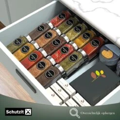 Schutzit - Kruidenrek Lade - Metaal - Zwart - 3 Lagen - Kruiden Organizer Liggend Ladeinzet -Huishoudelijke Artikelen Winkel 1200x1200 1130