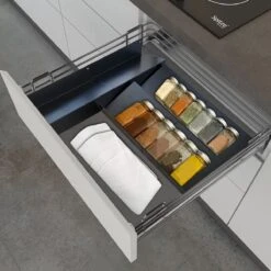 Kitchenful Kruidenrek Lade - Kruiden Organiser - 6 Stuks - Zwart - Verstelbaar - Metaal - Kruiden Opberger -Huishoudelijke Artikelen Winkel 1200x1200 1139