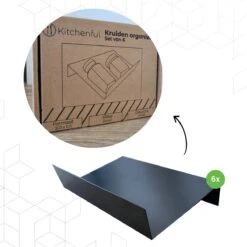 Kitchenful Kruidenrek Lade - Kruiden Organiser - 6 Stuks - Zwart - Verstelbaar - Metaal - Kruiden Opberger -Huishoudelijke Artikelen Winkel 1200x1200 1140