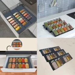 Kitchenful Kruidenrek Lade - Kruiden Organiser - 6 Stuks - Zwart - Verstelbaar - Metaal - Kruiden Opberger -Huishoudelijke Artikelen Winkel 1200x1200 1145