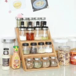 Merkloos Decopatent® Kruidenrekje Staand - Kruidenrek Voor 16 Tot 20 Kruidenpotjes - Hout - 4 Laags -Huishoudelijke Artikelen Winkel 1200x1200 1174