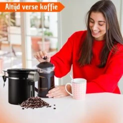 Koffie Bewaarbus Luchtdicht Met CO2 Uitlaat - Koffieblik Bewaarblik Voor 500 Gr Koffiebonen - Zwart - 1.2L 13 Koffie Bewaarbus Luchtdicht Met CO2 Uitlaat - Koffieblik Bewaarblik Voor 500 Gr Koffiebonen - Zwart - 1.2L -Huishoudelijke Artikelen Winkel 1200x1200 1216