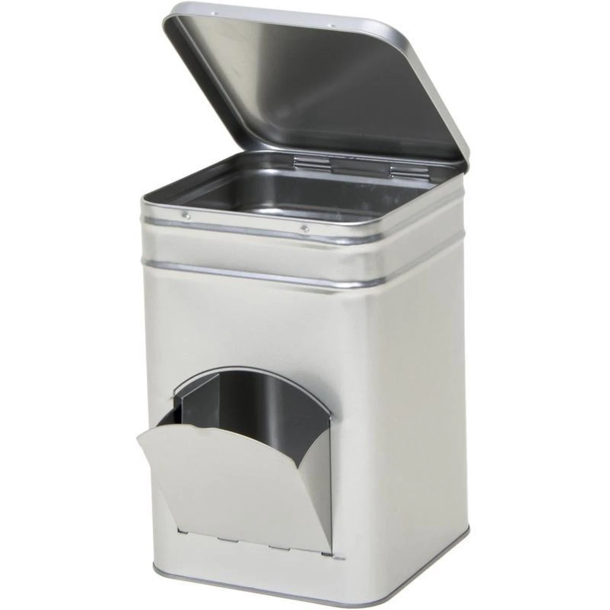 Merkloos 1x Zilver Vierkant Opbergblik/bewaarblik Met Dispenser 21 Cm - Zilveren Koffiecups/suikerklontjes Voorraadblikken - Voorraadbussen Met Dispenser 3 Merkloos 1x Zilver Vierkant Opbergblik/bewaarblik Met Dispenser 21 Cm - Zilveren Koffiecups/suikerklontjes Voorraadblikken - Voorraadbussen Met Dispenser - Afbeelding 2