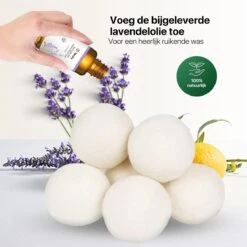Tenify 6 XL Drogerballen + Extra Lavendel Olie - Wasbollen - Duurzaam - Schaapswol - Wasverzachter - Wasdrogerballen - Herbruikbare Droogballen - Energie Besparen -Huishoudelijke Artikelen Winkel 1200x1200 1538