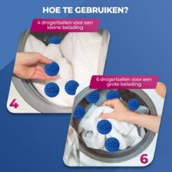 Roegaarden Drogerballen - Wasbollen - 6 Stuks - Siliconen - Sneller Droog - Anti-kreuk -Huishoudelijke Artikelen Winkel 1200x1200 1559