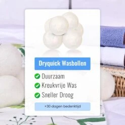 DRYQUICK Drogerballen- Wasbollen- Duurzaam Schapenwol - Herbruikbaar- 6 XL Wasballen Wit -Huishoudelijke Artikelen Winkel 1200x1200 1564