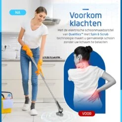 Qualitics Elektrische Schoonmaakborstel - Roterende Polijstmachine - Schrobborstel - Poetsmachine - Vloerreiniger Met 10 Opzetstukken -Huishoudelijke Artikelen Winkel 1200x1200 409