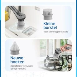 Qualitics Elektrische Schoonmaakborstel - Roterende Polijstmachine - Schrobborstel - Poetsmachine - Vloerreiniger Met 10 Opzetstukken -Huishoudelijke Artikelen Winkel 1200x1200 411