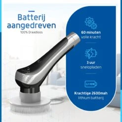 Qualitics Elektrische Schoonmaakborstel - Roterende Polijstmachine - Schrobborstel - Poetsmachine - Vloerreiniger Met 10 Opzetstukken -Huishoudelijke Artikelen Winkel 1200x1200 413