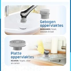 Qualitics Elektrische Schoonmaakborstel - Roterende Polijstmachine - Schrobborstel - Poetsmachine - Vloerreiniger Met 10 Opzetstukken -Huishoudelijke Artikelen Winkel 1200x1200 415